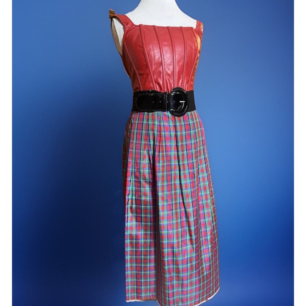 Vintage Bryn Connelly Plaid Tartan Midi Skirt | Preppy | Goth Romance| Academia